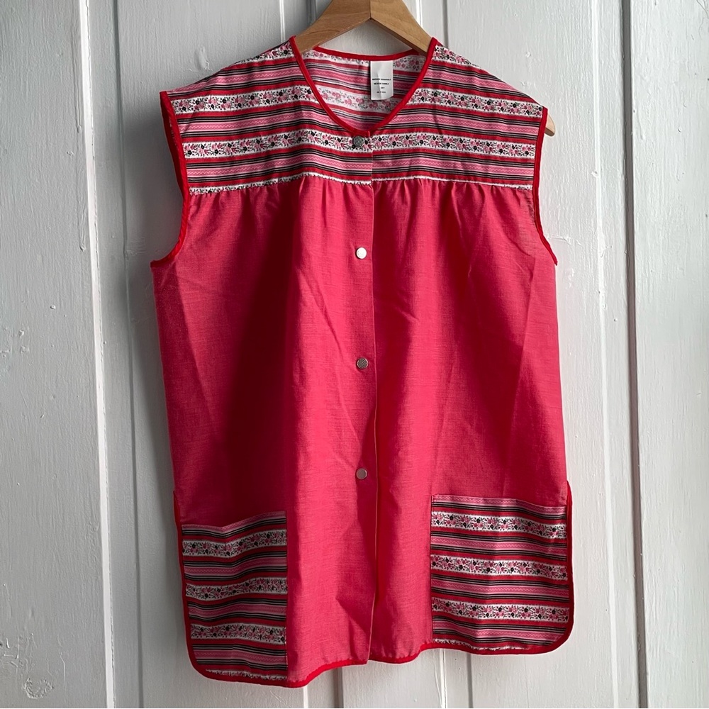 Vintage Snap Button Smock Apron